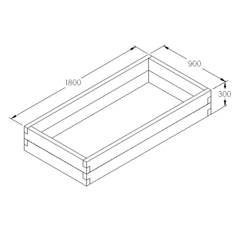Caledonian Wooden Rectangular Raised Bed - Image 2
