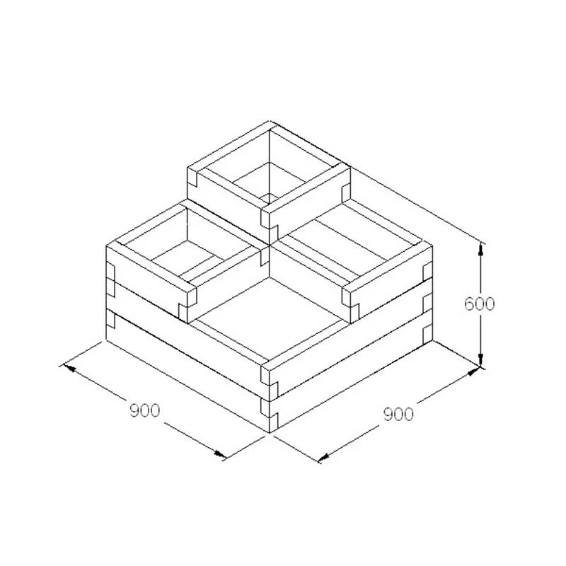 Caledonian Wooden Tiered Raised Bed - Image 3