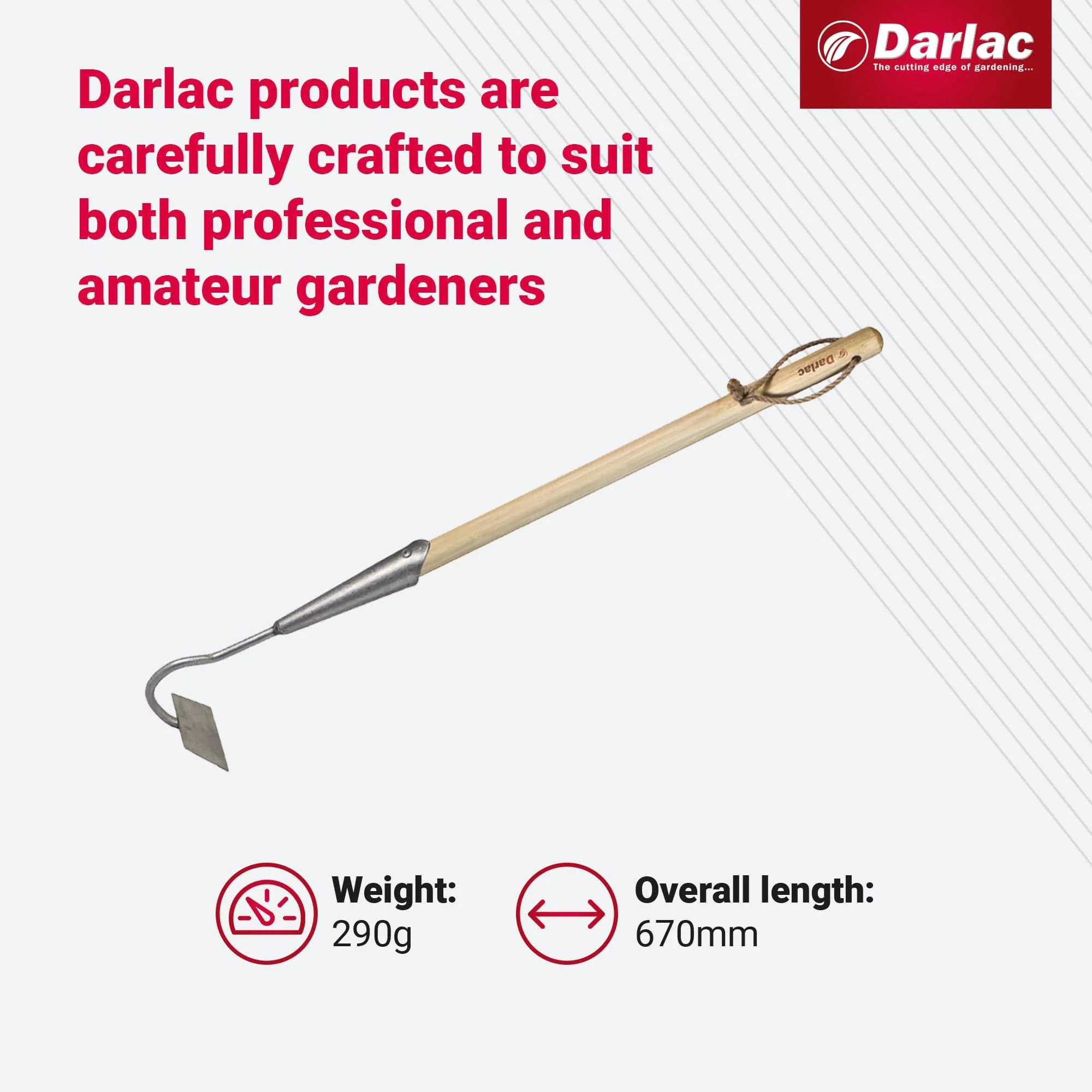 Darlac Bamboo Narrow Draw Hoe Short Handle - Image 5