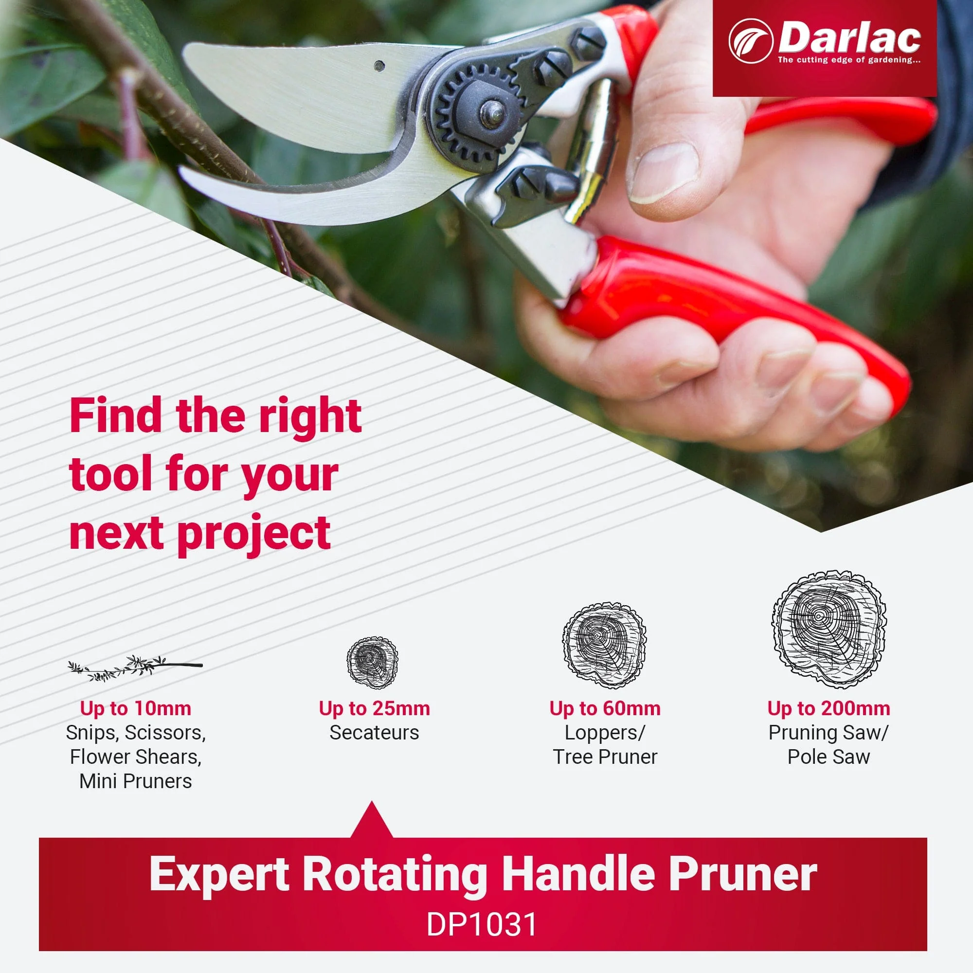 Darlac Expert Rotating Handle Bypass Secateurs - Image 6