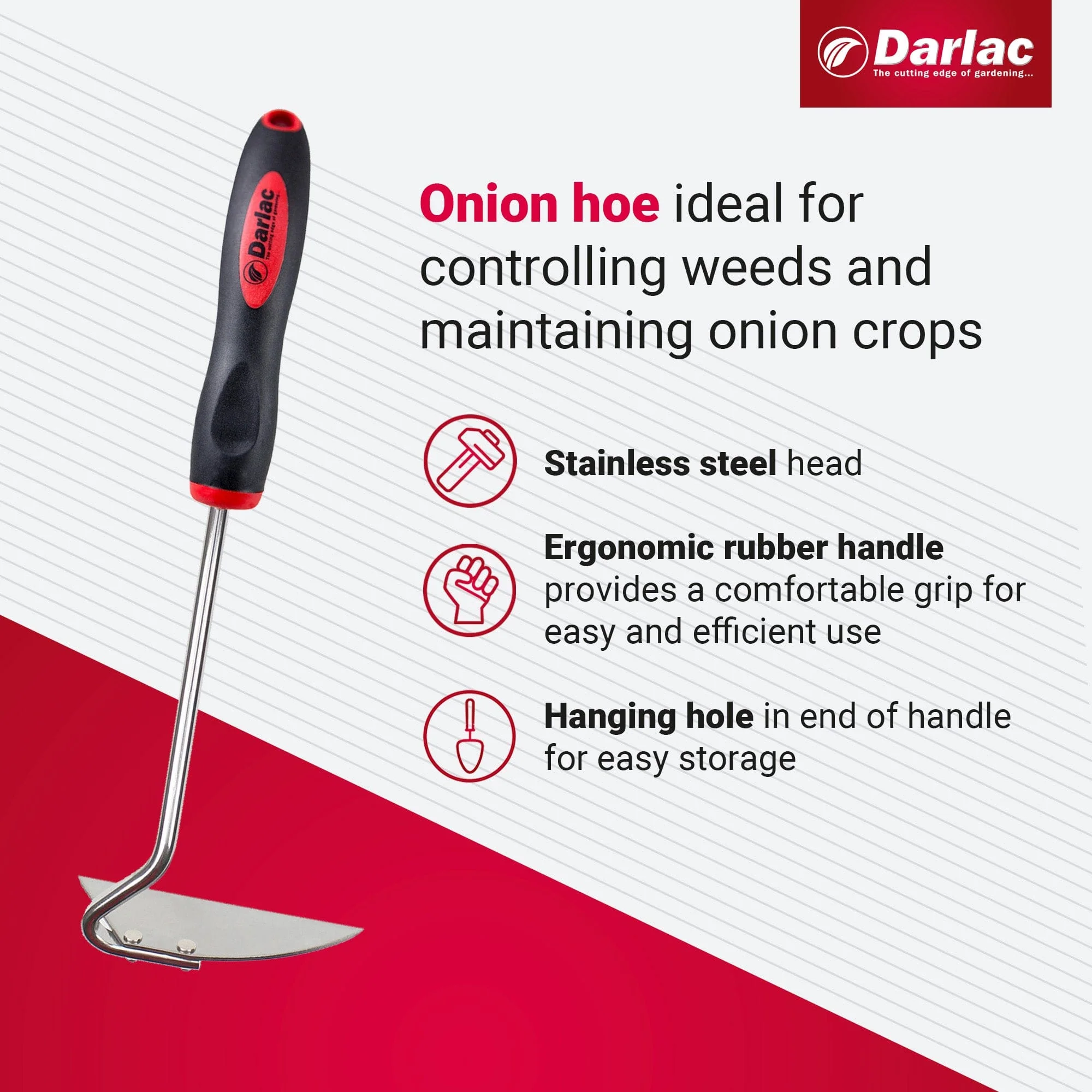 Darlac Stainless Steel Onion Hoe - Image 3