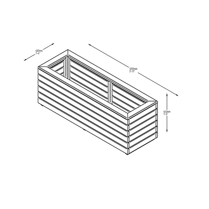 Linear Wooden Garden Planter Long - Image 2