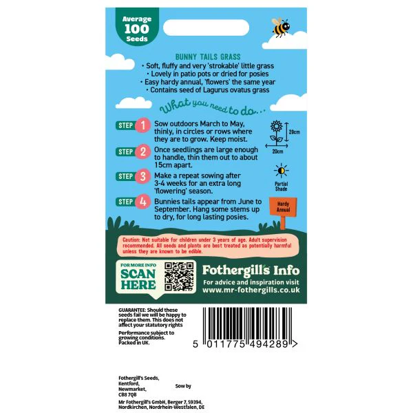 Little Gardeners Bunny Tails Grass Seeds - Image 2