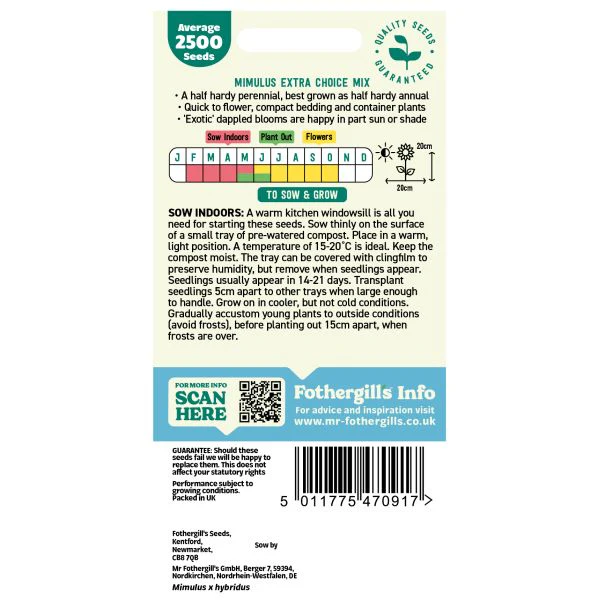 Mimulus Extra Choice Mix Seeds - Image 2