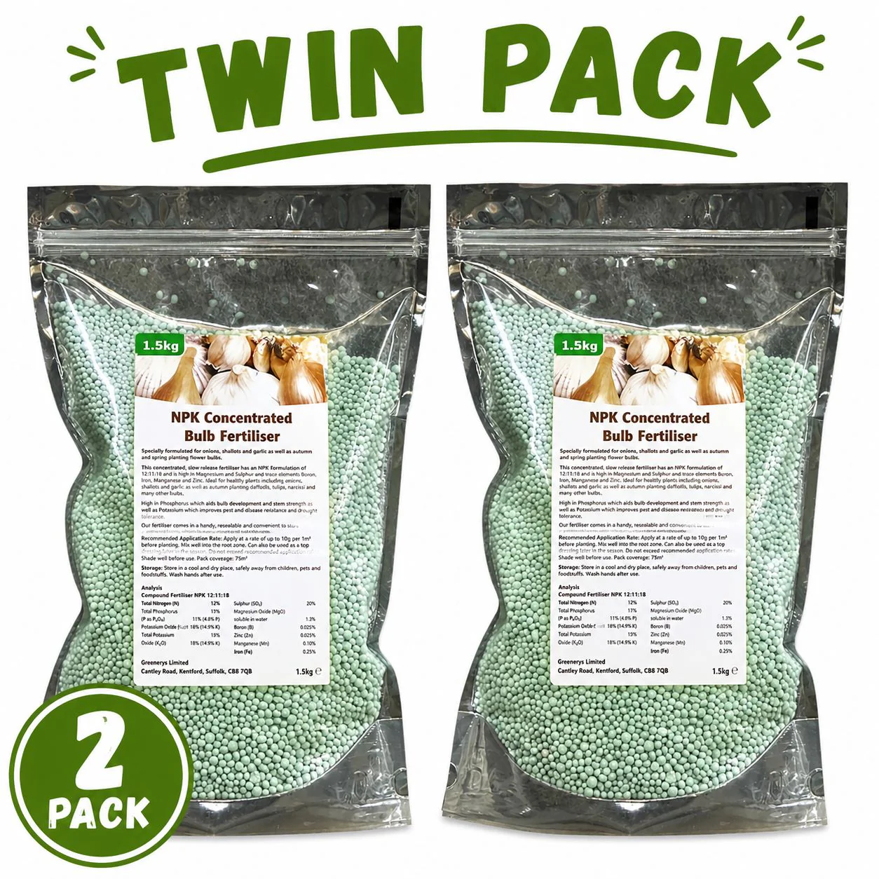 Onion and Bulb Fertiliser 1.5kg (twin pack)