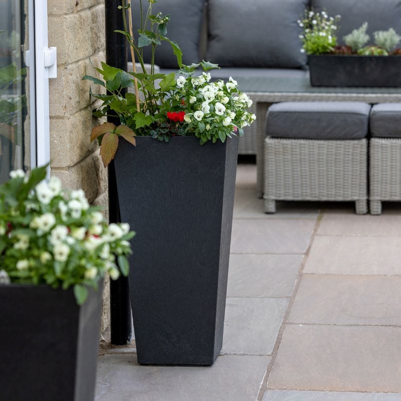 Sonata Recycled and Unbreakable Plant Pots 71cm Slate Twin Pack - Image 3