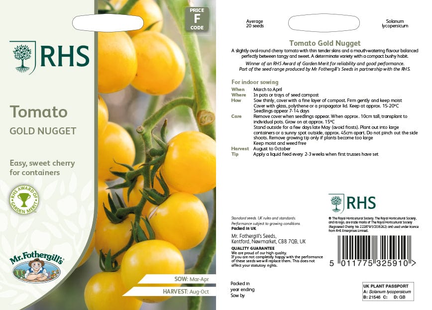Tomato (Cherry) Gold Nugget Vegetable Seeds - Image 2