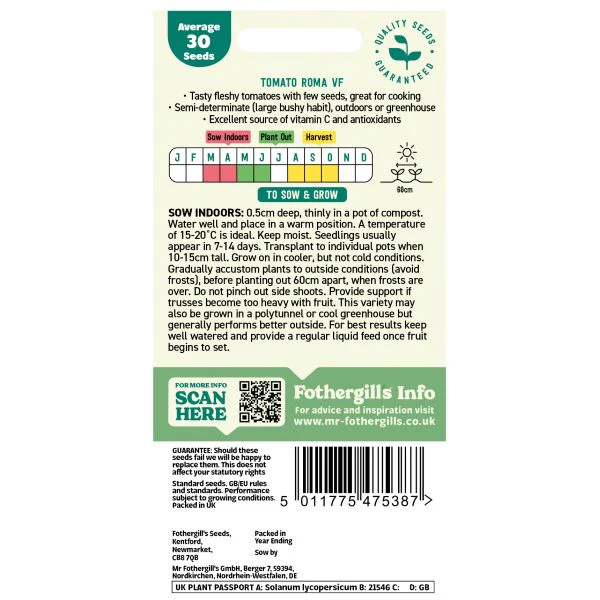 Tomato (Plum) Roma VF Seeds - Image 2